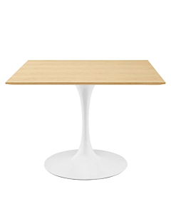Modway Lippa 40" Square Dining Table White Natural