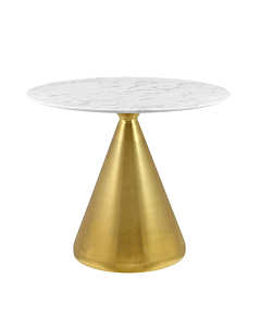 Modway Tupelo 36" Artificial Marble Dining Table Gold White