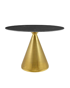 Modway Tupelo 42" Oval Artificial Marble Dining Table Gold Black