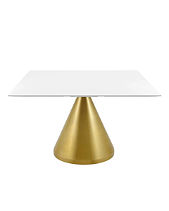 Modway Tupelo 47" Square Dining Table Gold White