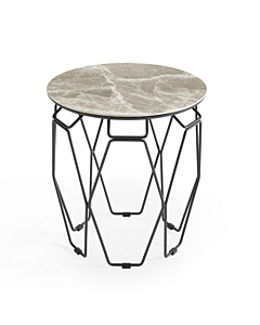 Ellipse End Table with Gray Ceramic Top | Creative Furniture