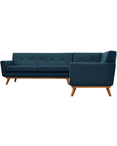 Modway Engage L-Shaped Sectional Sofa in Azure