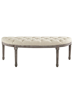 Modway Esteem Vintage French Upholstered Fabric Semi-Circle Bench