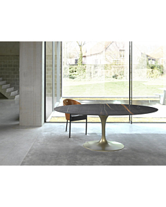 Stone International Flute Oval Dining Table
