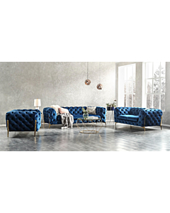 Glamour Blue Sofa Set