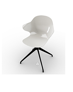 Calligaris Saint Tropez 360° Swivelling Chair With Polycarbonate Seat Shell And Aluminum Base