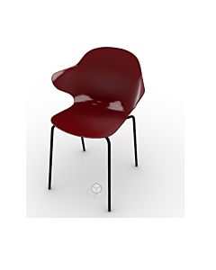 Calligaris Saint Tropez Stackable Chair With Polycarbonate Seat Shell And Metal Base