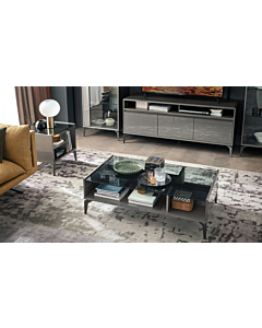 Graphite Rectangular Coffee Table with Glass Top | Delivery lead time 20 Weeks