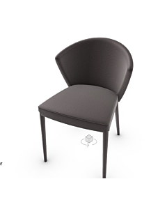 Calligaris Amélie Wood And Metal Chair Padded And Completely Upholstered