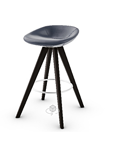 Calligaris Palm Stool In Foam Plyurethane And Wooden Base