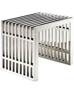 Modway Gridiron Small Stainless Steel Bench