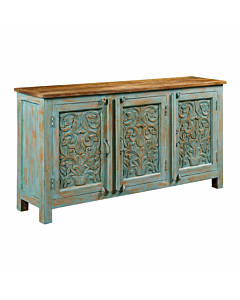 Hammary Hidden Treasures Vintage Blue Three Door Cabinet