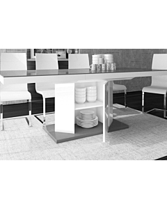 Cortex Amigo 63" Dining Table, Grey Top & Base White Frame