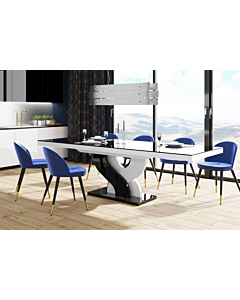 Cortex Bella Dining Table with Black Top and Base