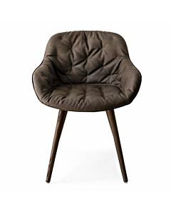 Calligaris Igloo CS-1841 Armchair with Plush Seat and Wooden Base | Made to Order