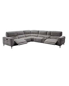 Cubo 6-Piece Sectional Sofa with Recliners, Grey Mist Fabric | Creative Furniture