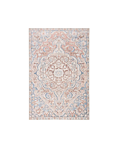 Jaipur Living Annette Indoor/ Outdoor Medallion Blue/ Light Pink Area Rug