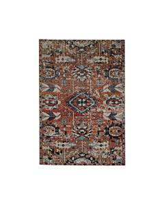 Jaipur Living Ansilar Indoor/ Outdoor Medallion Orange/ Blue Area Rug