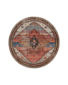 Jaipur Living Cicero Indoor/ Outdoor Medallion Multicolor/ Orange Round Area Rug