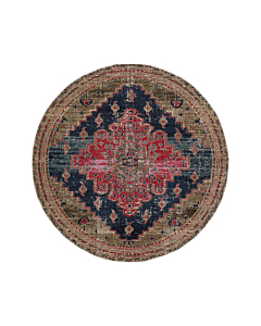 Jaipur Living Cicero Indoor/ Outdoor Medallion Pink/ Blue Round Area Rug