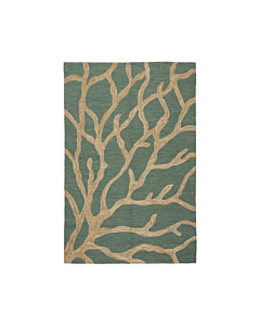Jaipur Living Coral Indoor/ Outdoor Abstract Teal/ Tan Area Rug