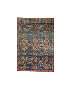 Jaipur Living Freemond Indoor/ Outdoor Medallion Blue/ Red Area Rug