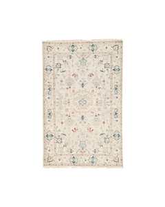 Jaipur Living Hacci Hand-Knotted Floral Cream Blue Area Rug