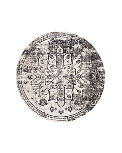 Jaipur Living Isolde Indoor/ Outdoor Medallion Gray/ Ivory Round Area Rug
