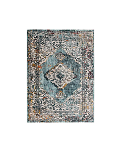 Jaipur Living Romina Medallion Teal/ Gold Runner Rug