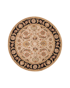 Jaipur Living Selene Handmade Floral Beige Black Round Area Rug 