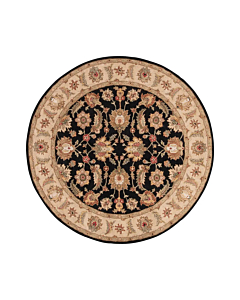 Jaipur Living Selene Handmade Floral Black Beige Round Area Rug 