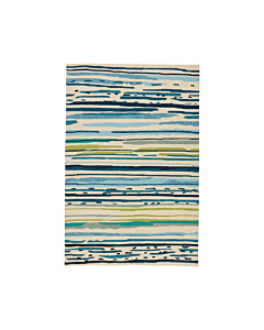 Jaipur Living Sketchy Lines Indoor/ Outdoor Abstract Blue/ Green Area Rug