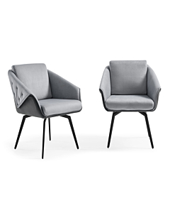Jess Armchair in Light Gray Velvet, Black Frame | Creative Furniture