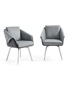 Jess Armchair in Light Gray Velvet, Chrome Frame | Creative Furniture