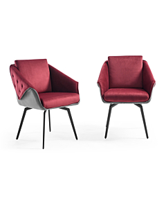 Jess Armchair in Bordeaux Velvet, Black Frame | Creative Furniture