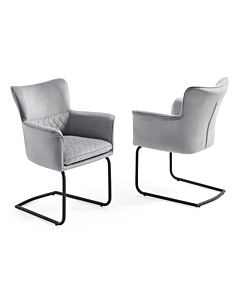 Loran Armchair, Light Gray Fabric Upholstered, Black Frame| Creative Furniture