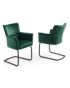 Loran Armchair, Green Velvet Fabric Upholstered, Black Frame| Creative Furniture