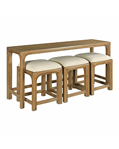 Hammary Jetson Bar Console With Three Stools