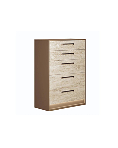 ALF Jo Chest – Gold High Gloss & Travertino Eco-Stone Finish