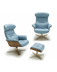 Karma Lounge Chair in Blue by J & M Furniture, Blue