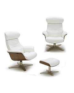 Karma Lounge Chair in White by J & M Furniture