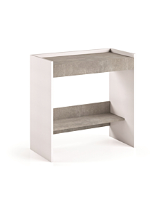 Casabianca Lulu Office Desk in White Wood Grain and Gray Melamine