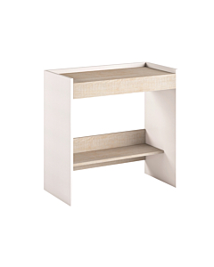 Casabianca Lulu Office Desk in White and Light Oak Wood Grain Melamine