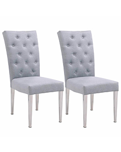 Chintaly Kerry Button Tufted Back Side Chair with Steel Legs