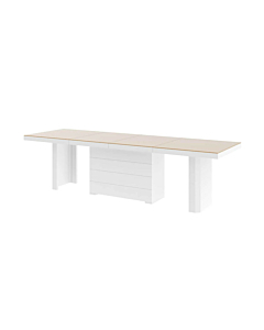 Cortex Kolos Dining-Conference Table with Four Extensions, Cappuccino
