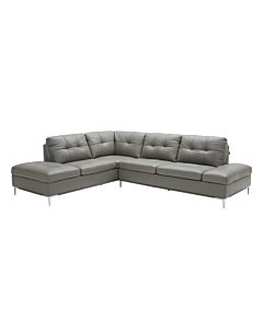 Cortex Leonardo Leather Sectional with Storage, Gray