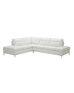 Cortex Leonardo Leather Sectional with Storage, White