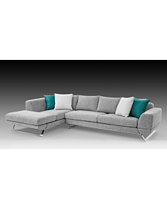Lia Sectional Sofa, Light Gray Fabric | Creative Furniture