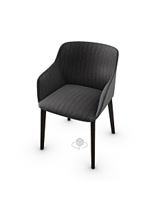 Calligaris Elle Upholstered Armchair With Wooden Base
