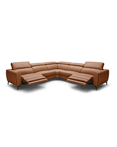 Cortex Lorenzo Sectional with Recliners,  Rust Leather